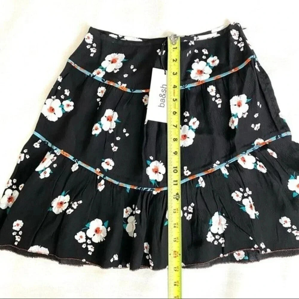 NEW BA&SH Bia floral print crepe mini skirt - Picture 8 of 13